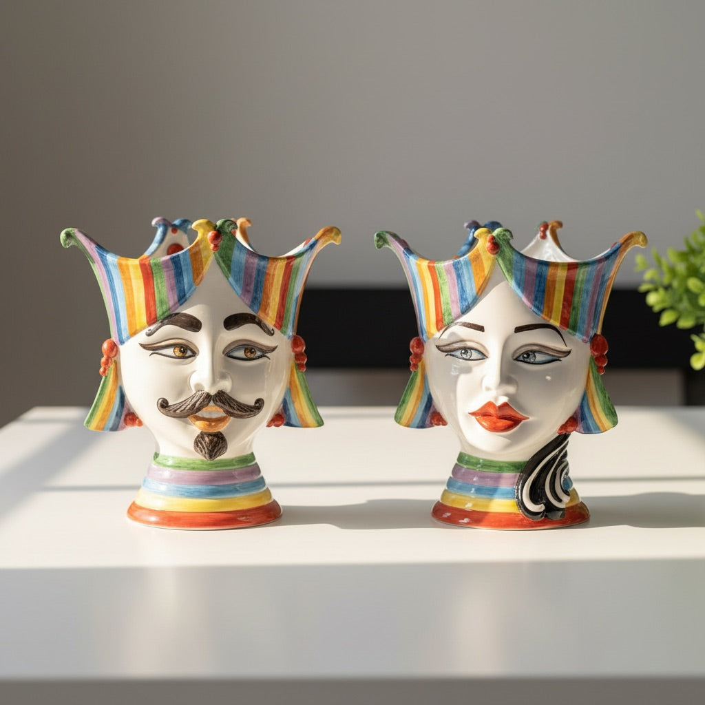 testa-di-moro-aisha-25-cm-white-and-color-viso-uomo-in-ceramica-siciliana-ceramiche-di-caltagirone-sofia-4 - Moorish Head