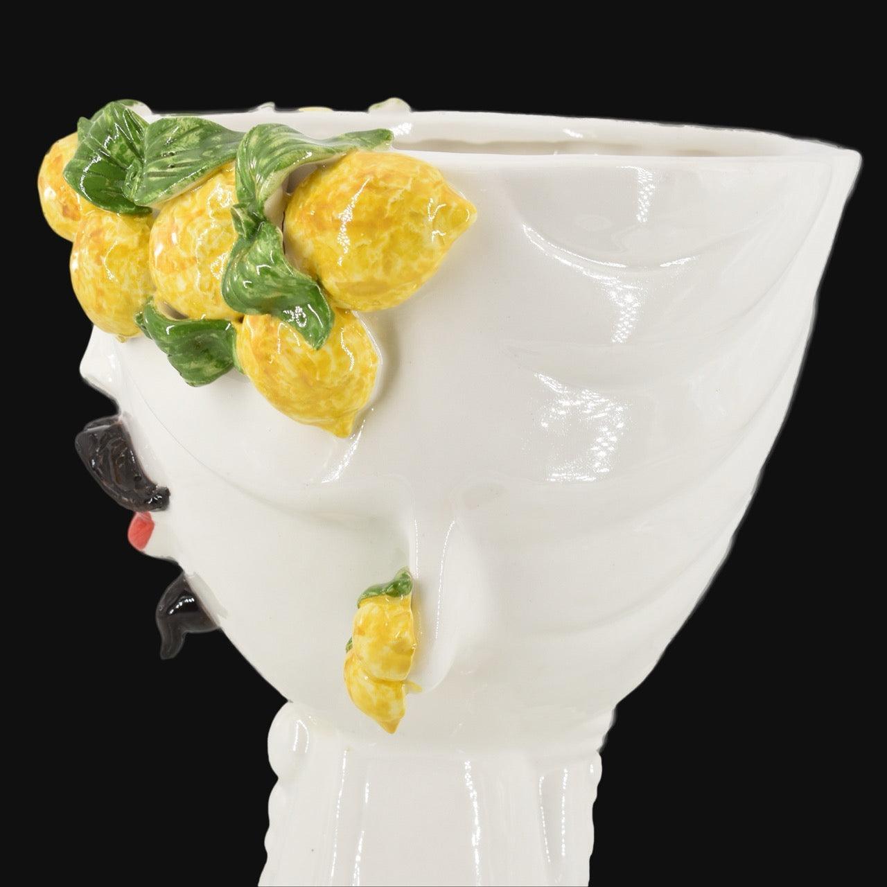 testa-di-moro-con-limoni-zahira-uomo-or-white-and-lemon-30-cm-ceramiche-di-caltagirone-sofia-7 - Moorish Head
