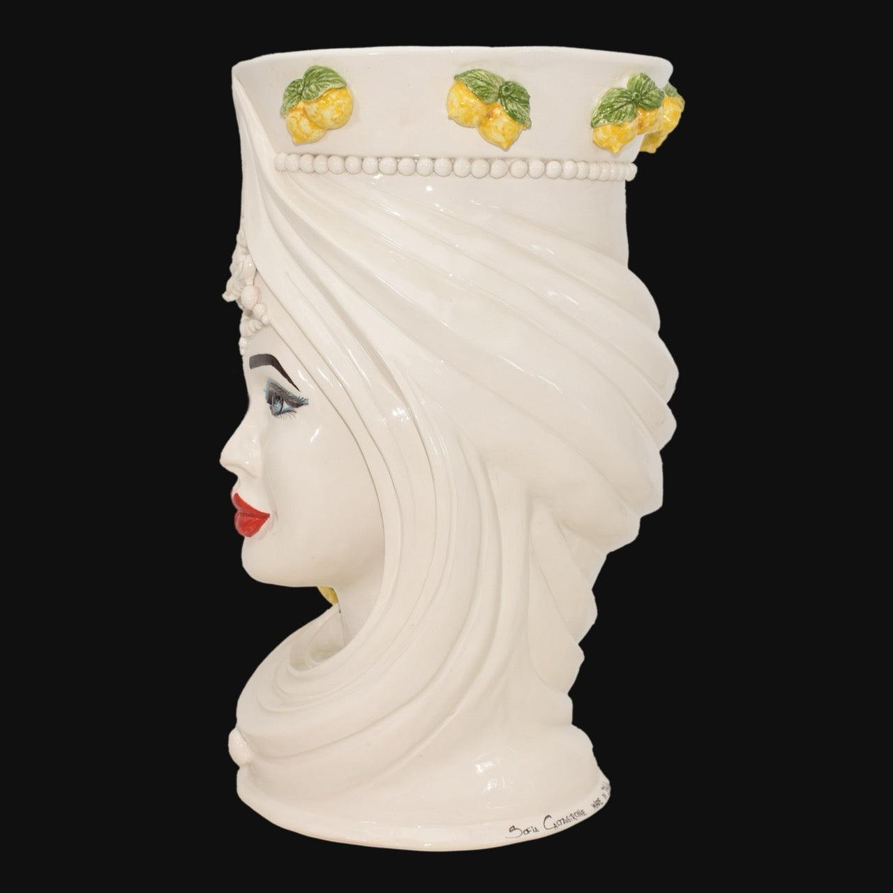 testa-di-moro-h-45-turbante-white-and-lemon-femmina-ceramiche-di-caltagirone-sofia-4 - Moorish Head
