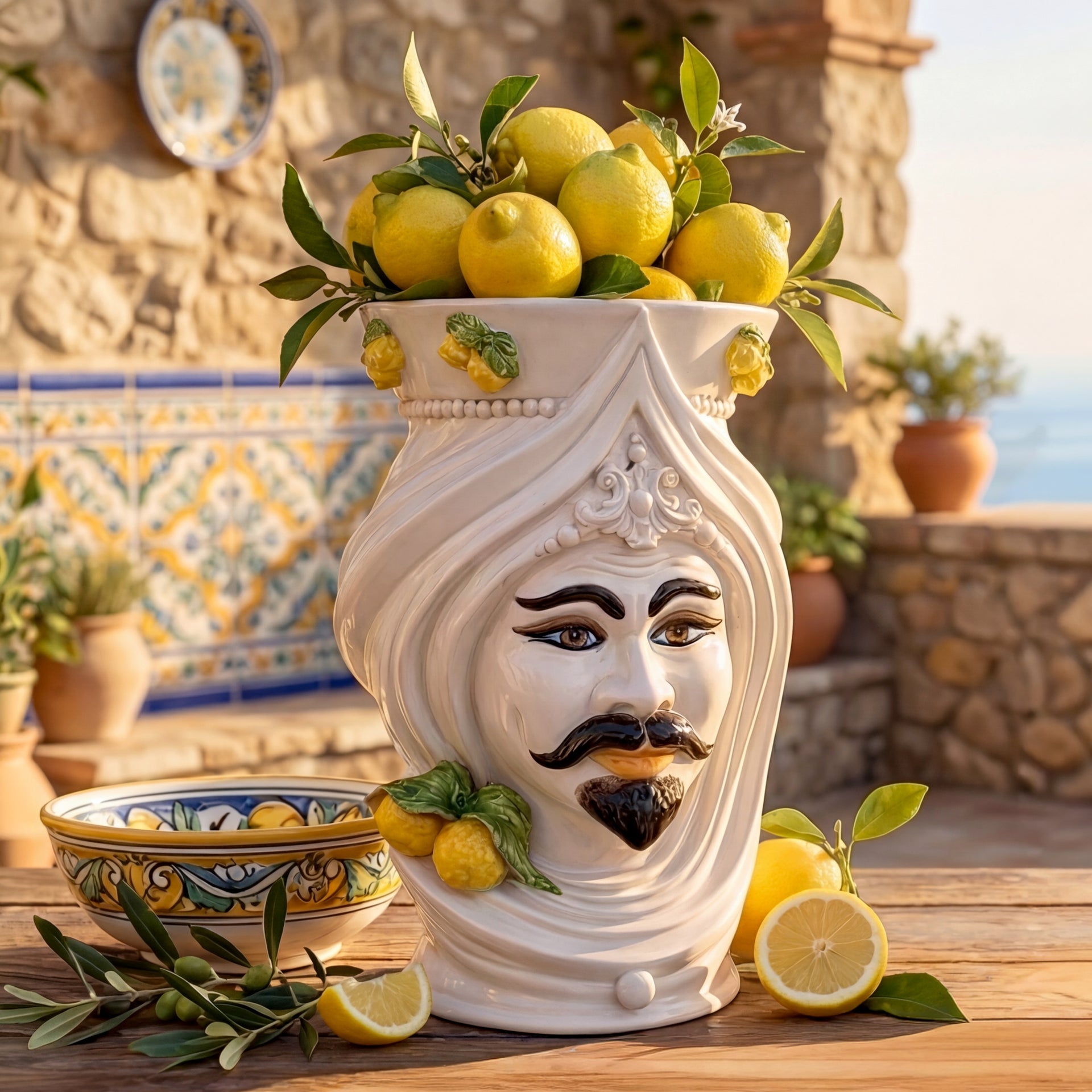 testa-di-moro-h-45-turbante-white-and-lemon-maschio-ceramiche-di-caltagirone-sofia-1_x1920_386ac57d-f8bb-4b0f-ae41-76ce40785b80 - Moorish Head