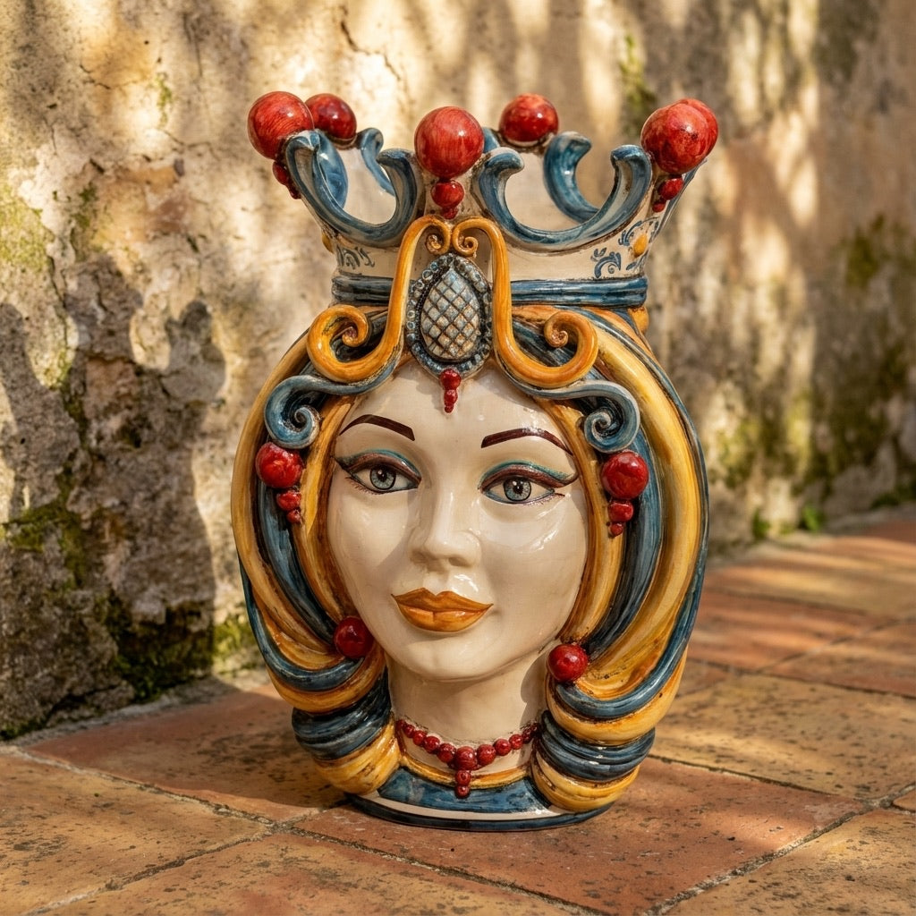 testa-h-38-in-decoro-sicily-femmina-ceramiche-di-caltagirone-sofia-ceramiche-di-caltagirone-sofia-2 - Moorish Head