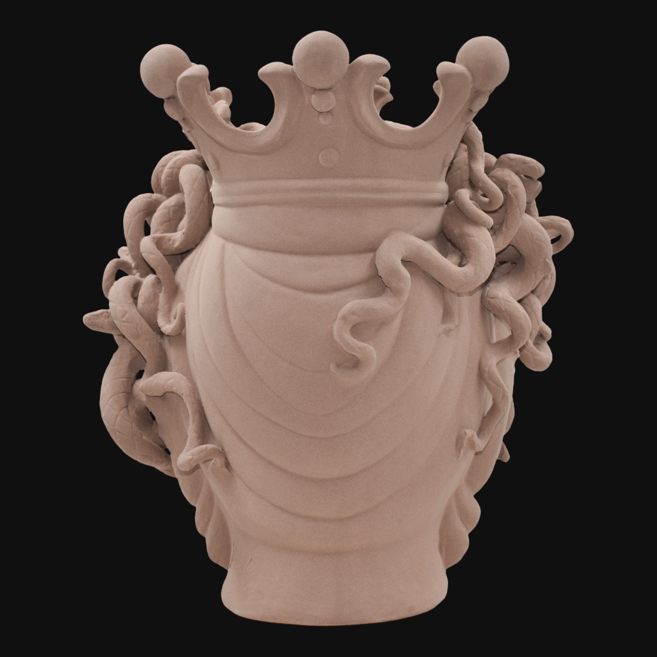 Medusenkopf H 38 cm – Taubengrau Matt | Keramik Caltagirone