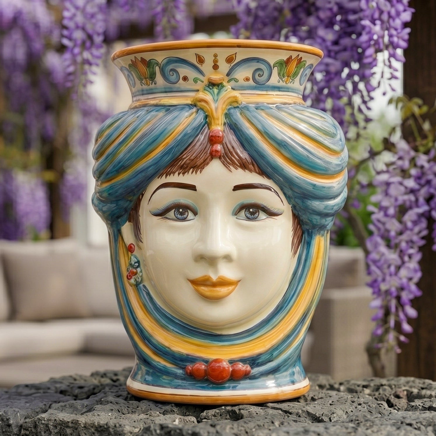 Mohrenkopf h 33 cm - weiblich ohne Krone, Decoro Sicily