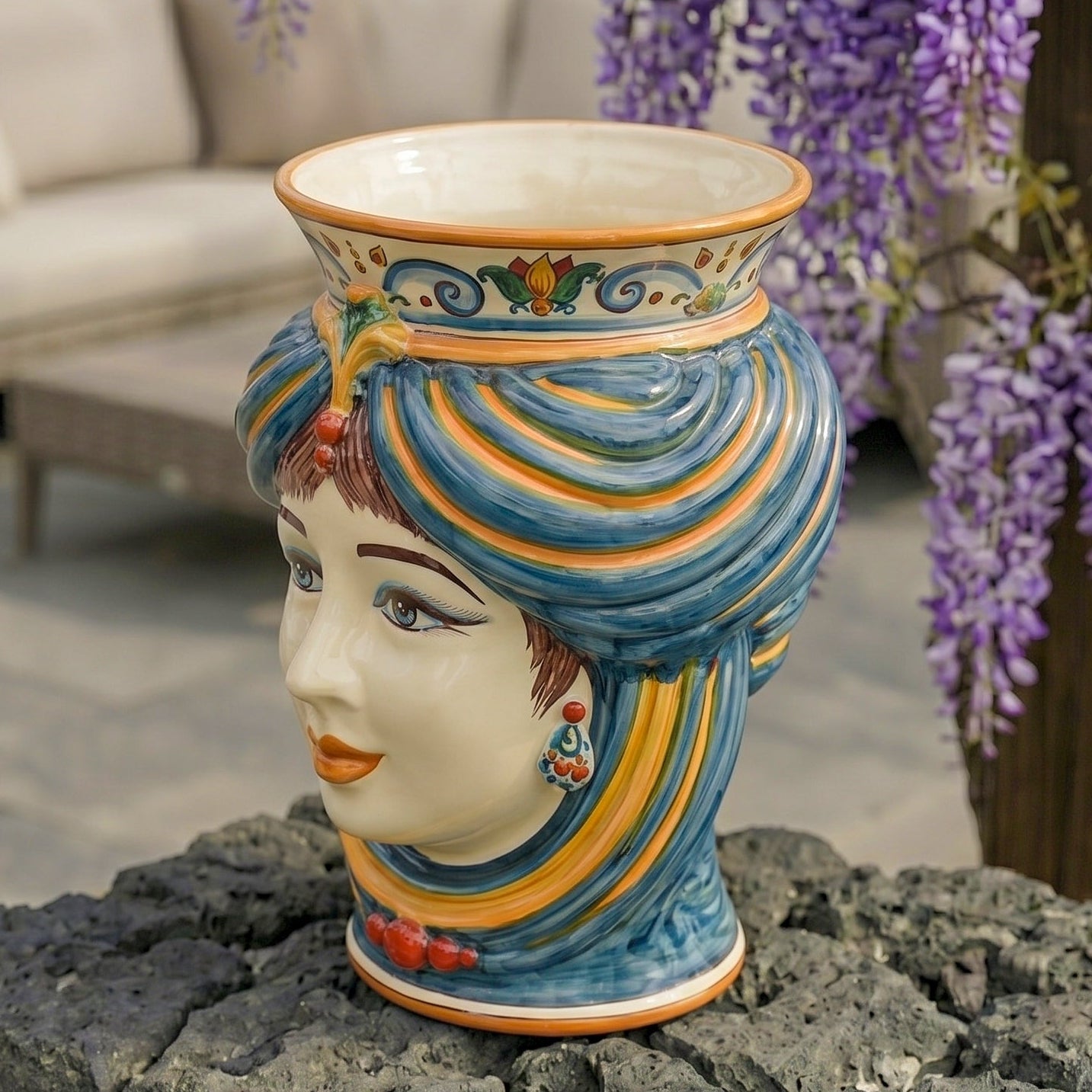 Mohrenkopf h 33 cm - weiblich ohne Krone, Decoro Sicily