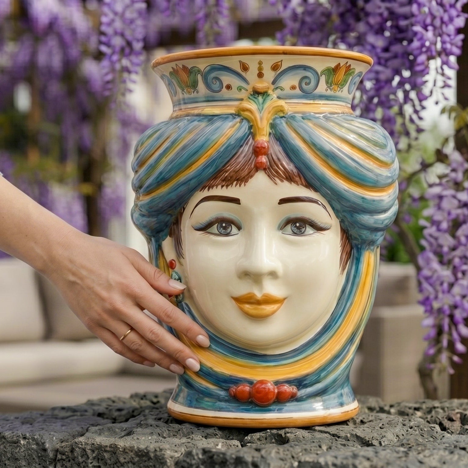 Mohrenkopf h 33 cm - weiblich ohne Krone, Decoro Sicily