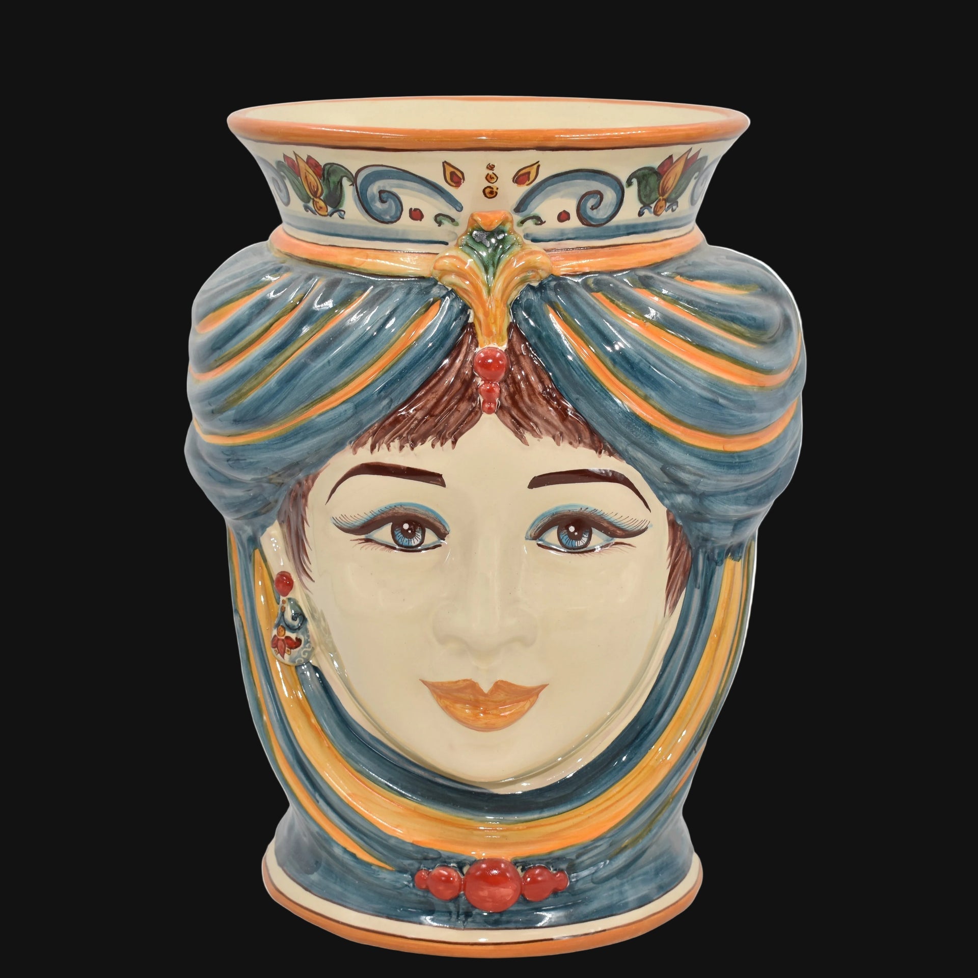 Moor's Head h 33 cm - Female without crown, Decoro Sicily