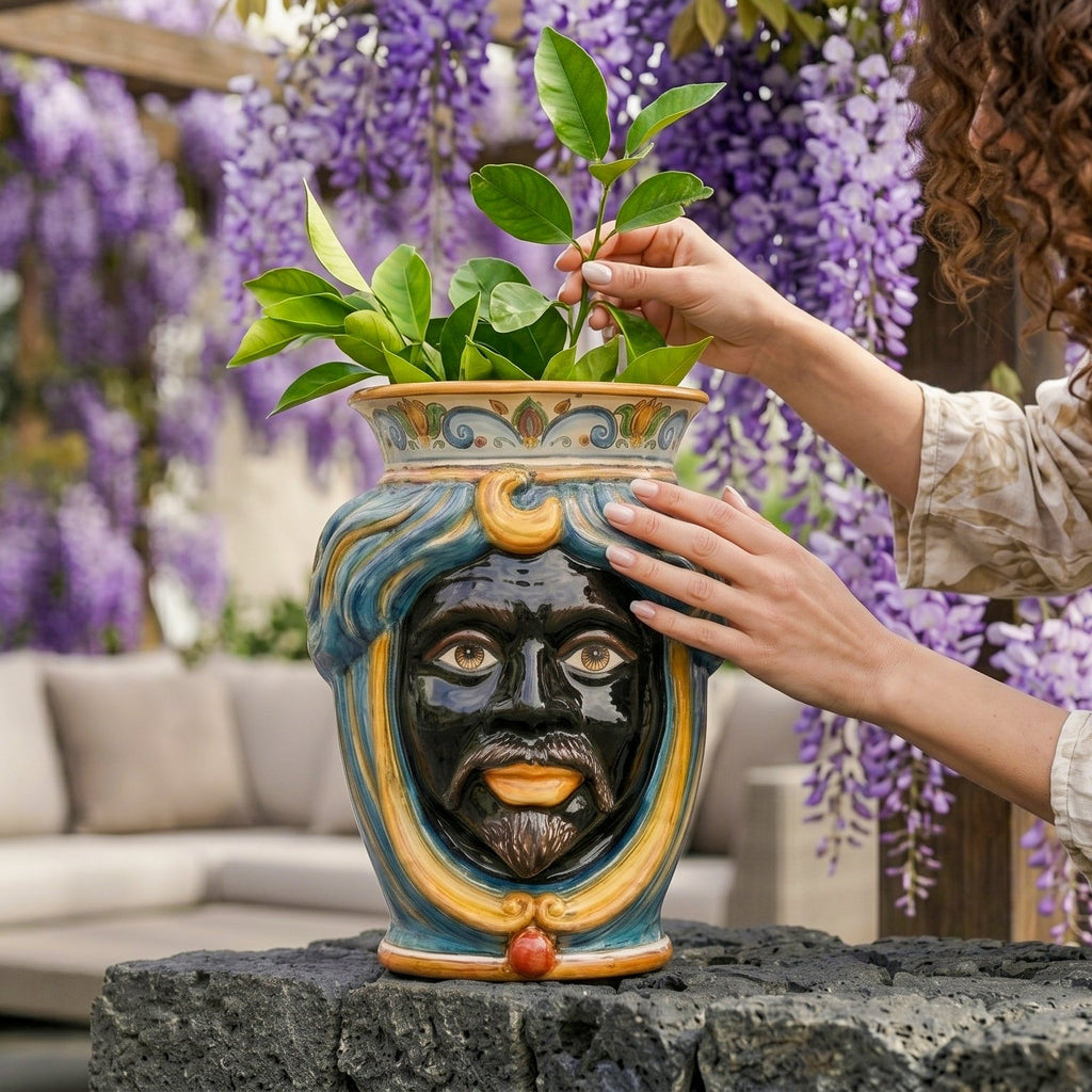 Mohrenkopf h 33 cm - männlich ohne Krone, Decoro Sicily