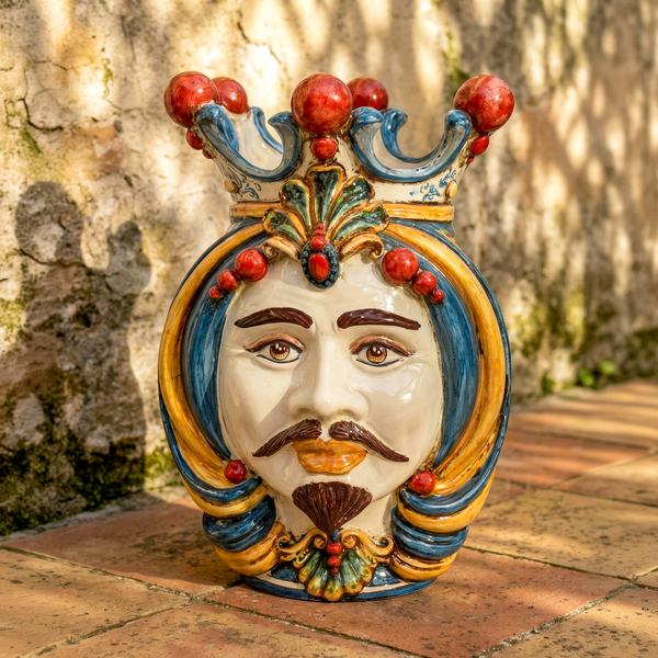 Moor's Head h 38 cm — White Male, Sicily Decor
