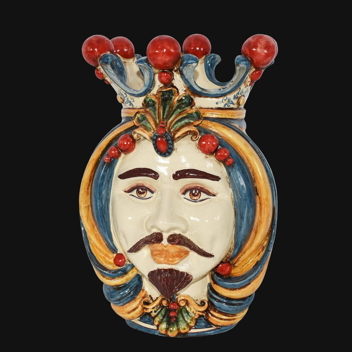 Testa di Moro, Maschio Bianco, Decoro Sicily. Ceramiche Sofia, Caltagirone