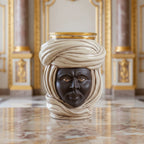 Handcrafted Teste di Moro vase with turban, blending tradition and modern design for elegant interiors.