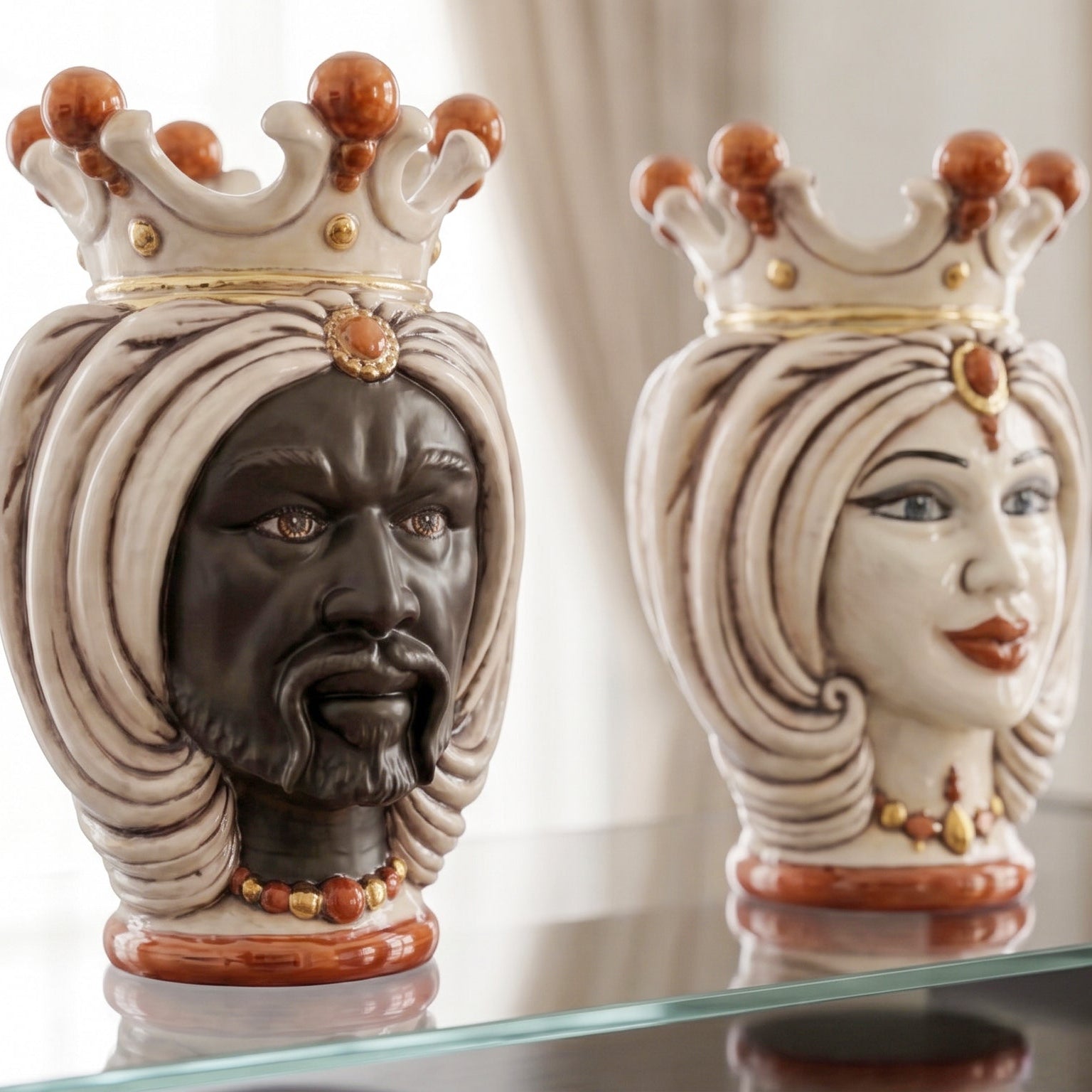Moor's Head with Turban from Caltagirone h 25 cm | Sofia Ceramiche