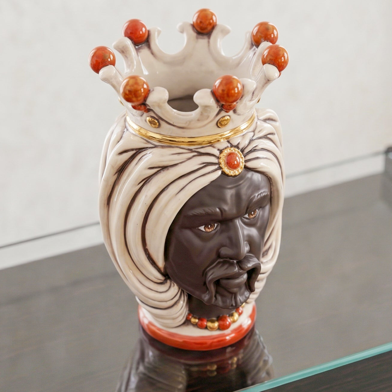 Moor's Head with Turban from Caltagirone h 25 cm | Sofia Ceramiche