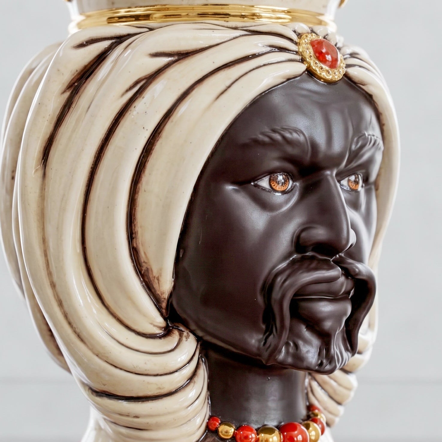 Moor's Head with Turban from Caltagirone h 25 cm | Sofia Ceramiche
