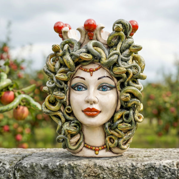 Medusa Head h 38 cm — Mother of Pearl | Caltagirone Ceramic