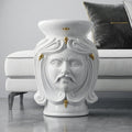 Pouf a Testa h 60 white and Gold maschio