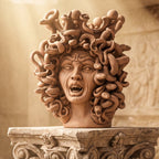 Testa Medusa h 38 cm - Terracotta Antichizzata | Ceramica Caltagirone