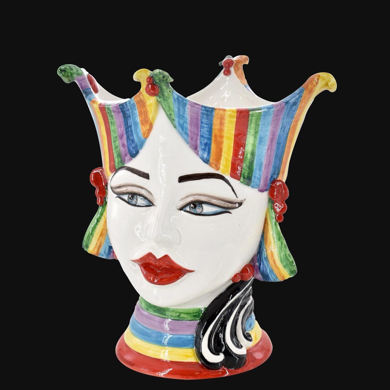 testa-di-moro-aisha-25-cm-white-and-color-viso-di-donna-in-ceramica-siciliana-ceramiche-di-caltagirone-sofia-5 - Moorish Head