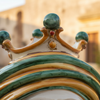 Testa di Moro, Maschio Bianco, Verde e Arancio. Ceramica siciliana di Caltagirone, Sofia