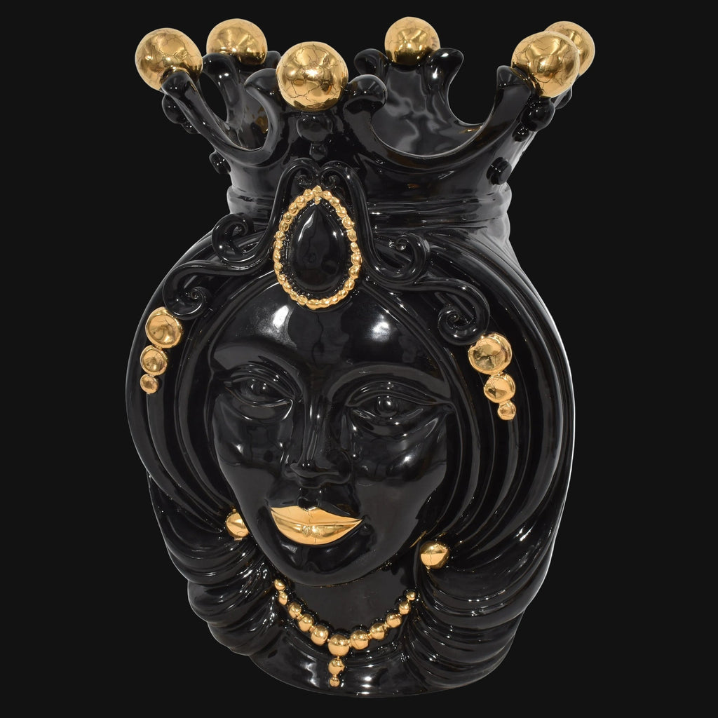 Moor's Head h 38 cm — Woman, Black and Gold