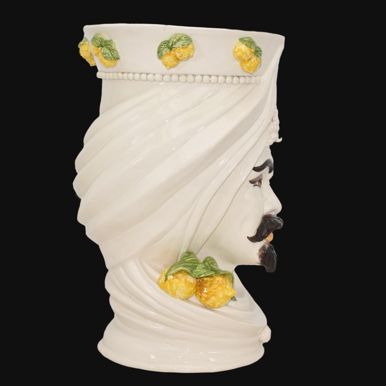 testa-di-moro-h-45-turbante-white-and-lemon-maschio-ceramiche-di-caltagirone-sofia-4 - Moorish Head