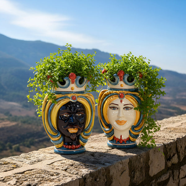 Testa di Moro con Turbante h 25 cm - Decoro Sicily