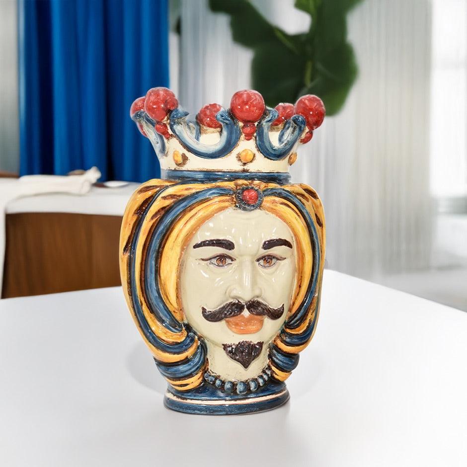 testa-h-25-turbante-decoro-sicily-ceramiche-di-caltagirone-sofia-ceramiche-di-caltagirone-sofia-16011 - Moorish Head