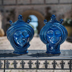 Testa di Moro, Donna, Blu Intenso. Ceramiche Sofia, Caltagirone