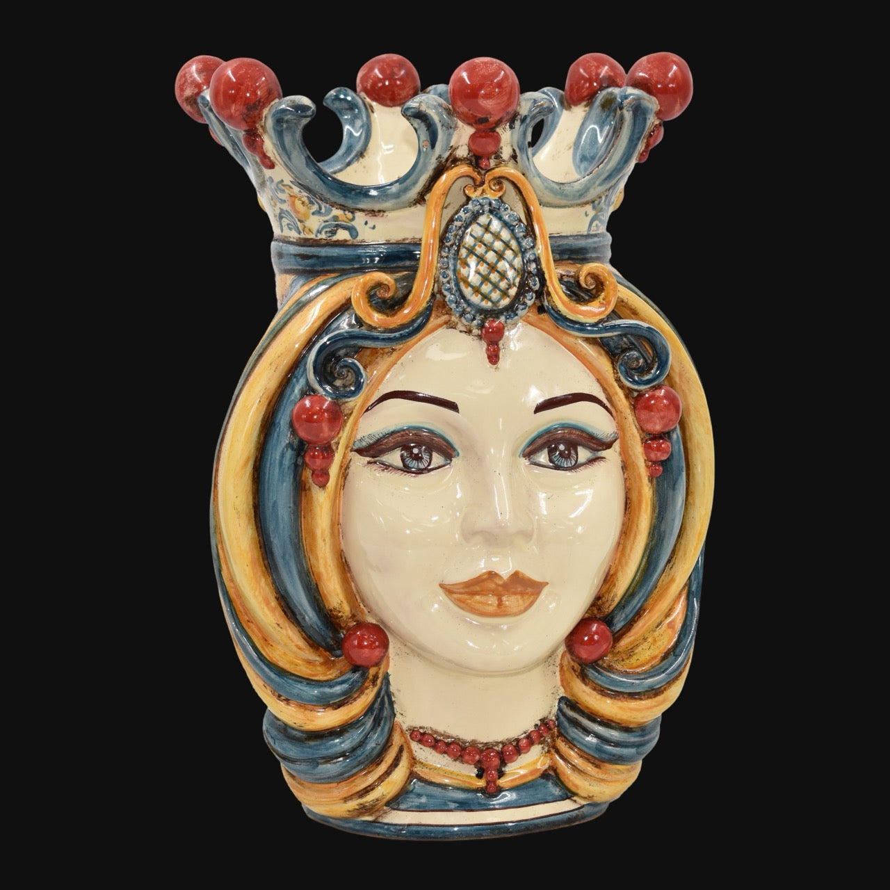 testa-h-38-in-decoro-sicily-femmina-ceramiche-di-caltagirone-sofia-ceramiche-di-caltagirone-sofia-7 - Moorish Head