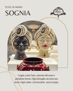 Testa sognia h 40 madreperla antichizzato oro lustri femmina viso lucido - Ceramiche di Caltagirone Sofia